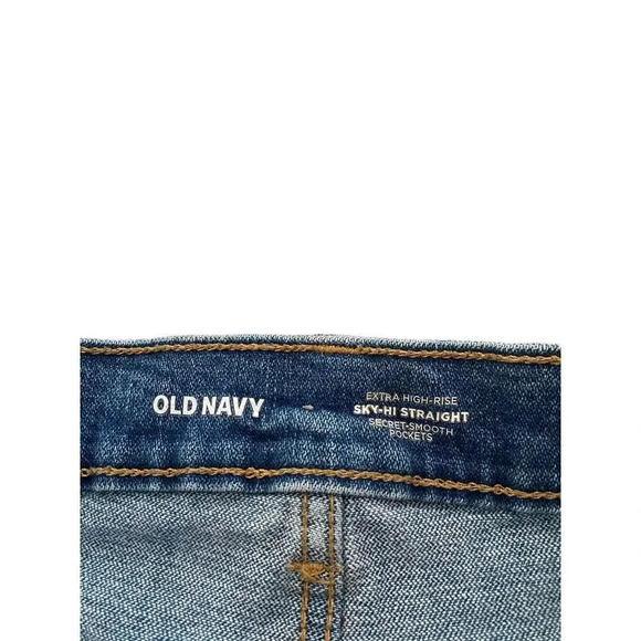 Old Navy Blue Sky Hi- Straight Secret Smooth Pocket High Rise Jean Size 6 - Picture 5 of 7